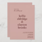 シナモンモダンバラ結婚型 招待状 (正面/裏面)