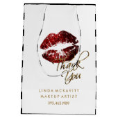 シナモンレッドグリッターリップス&ホワイトストライプ ミディアムペーパーバッグ (裏面)