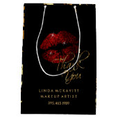 シナモンレッドグリッターリップ&金ゴールド大理石 – ありがとう ミディアムペーパーバッグ (裏面)