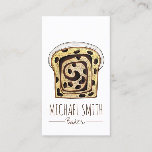 シナモンレーズンパンベーカリーパン 名刺 (正面)