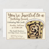 シナモンレーズンブレッドローフブランチブレックファーストトースト 招待状 (正面/裏面)