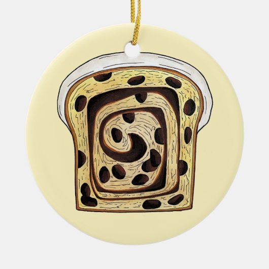 シナモンレーズンブレッドローフベーキング製パン セラミックオーナメント (正面)