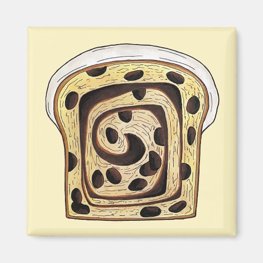 シナモンレーズンブレッドローフベーキング製パン マグネット (正面)