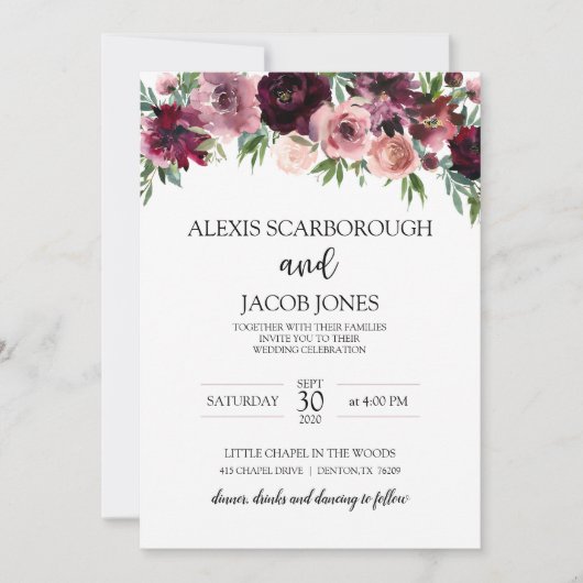 シナモンローズの結婚式招待状 招待状 (正面)