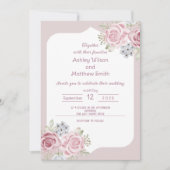 シナモンローズの花の結婚式招待状 招待状 (正面)