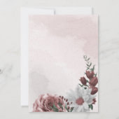 シナモンローズ ホワイト フラワージオメトリック ブライダルシャワー 招待状 (裏面)