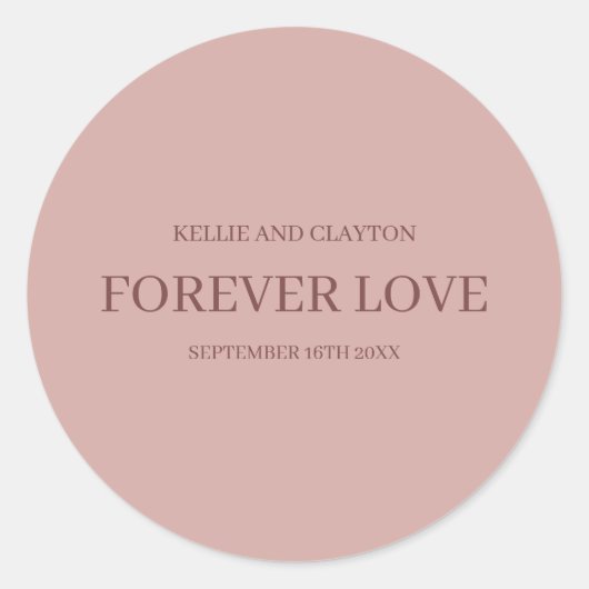シナモンローズ モダン ミニマル ウェディング ラウンドシール (正面)