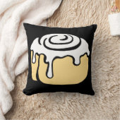 シナモンロールのハニーバンのかわいい漫画のデザインの黒 クッション (ブランケット)