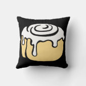 シナモンロールのハニーバンのかわいい漫画のデザインの黒 クッション (裏面)
