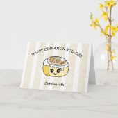 シナモンロールデーおめでとう 10月4日 面白い祝日 カード (黄色い花)