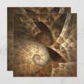 シナモン及びショウガのフラクタルのパーティーの招待 招待状 (正面/裏面)