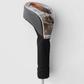 シナモン素晴らしティール（緑がかった色）ダックオンロック ゴルフヘッドカバー (アングル)