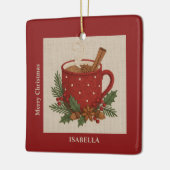 シナモン素朴を使用した刺繍クリスマスコアチョコレート セラミックオーナメント (左)