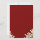 シナモン素朴バラワイルドフラワーブルゴーニュ結婚ーズ 招待状 (裏面)