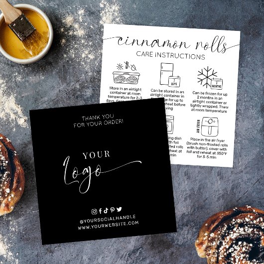 シナモン転がの指示ミニマルケーキベーカリー スクエア名刺