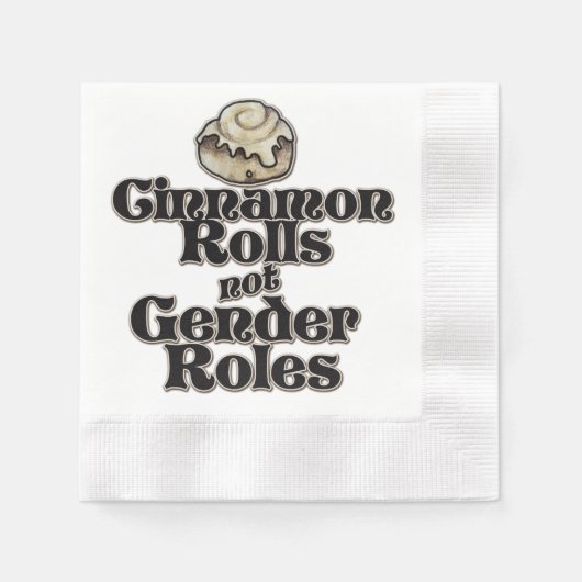 シナモン転がは性別役割ではない 縁ありカクテルナプキン (正面)