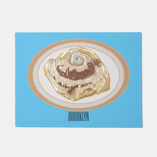 シナモン転がガーイラストレーション ドアマット (正面)