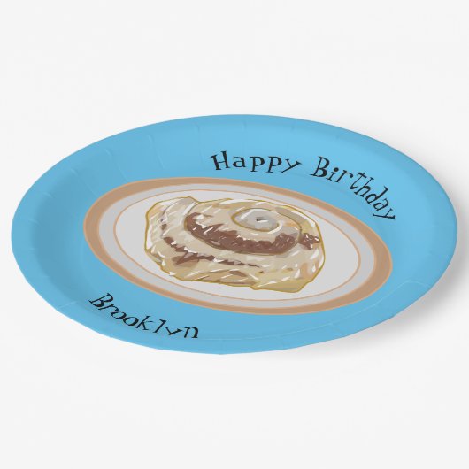 シナモン転がガーイラストレーション ペーパープレート (アングル)