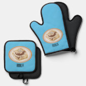 シナモン転がガーイラストレーション 鍋つかみ&鍋敷きセット (正面/裏面)