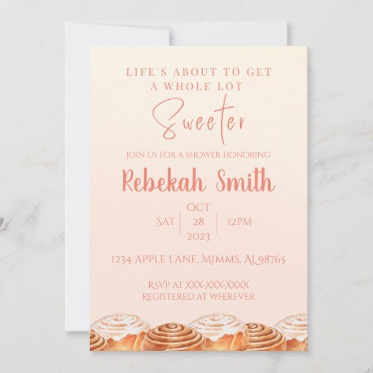 シナモン転がシャワー招待状 招待状 (正面)