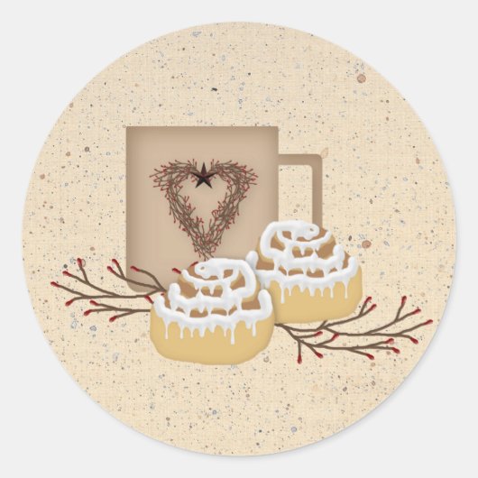 シナモン転がステッカー ラウンドシール (正面)