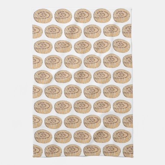 シナモン転がバンペストリーベーカリーブレックファーストフード キッチンタオル (縦)