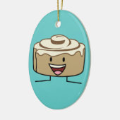 シナモン転がパンペストリーのグリー砂糖がデンマーク語を旋回 セラミックオーナメント (左)
