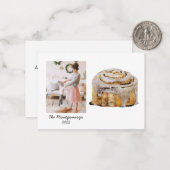 シナモン転がフォトクリスマスホリデーカード ノートカード (正面/裏面インサイチュ)