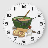シナモン転がベーキング成分コージーキッチン ラージ壁時計 (正面)