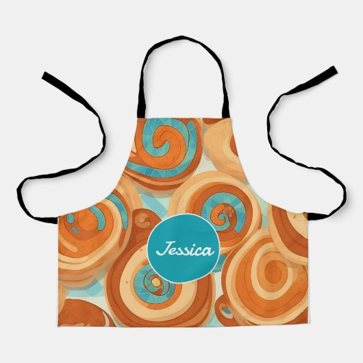 シナモン転がモザイクカラフルパタパーソナライズされたーン エプロン (正面)