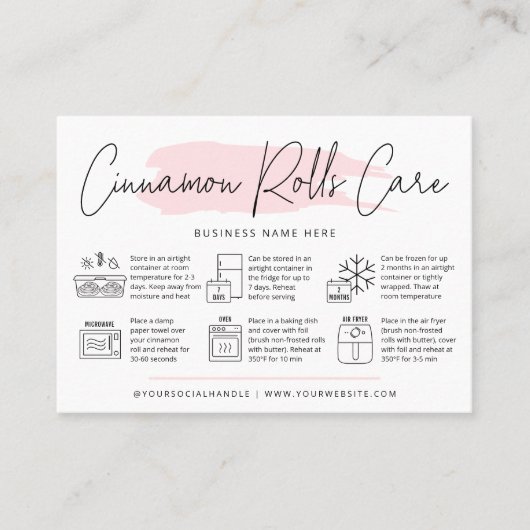 シナモン転が気に指示ウォーター色ベーカリー 名刺 (正面)