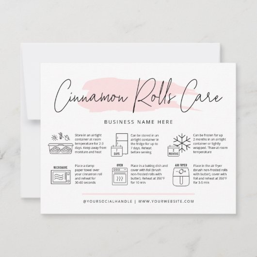 シナモン転が気に&再加熱ガイドピンクベーカリー サンキューカード (正面)