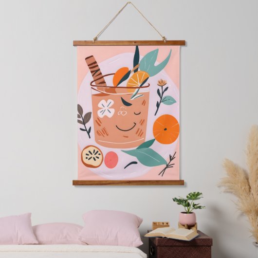 シナモン&オレンジカクテル 吊り下げ型タペストリー (寝室)