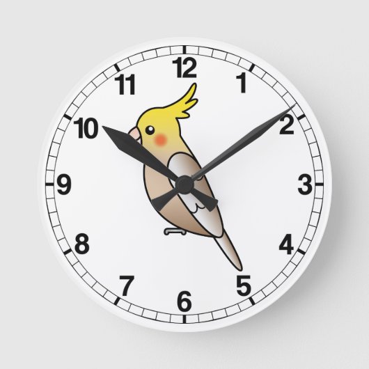 シナモン カートゥーン オカメインコ インコ 鳥 ラウンド壁時計 (正面)