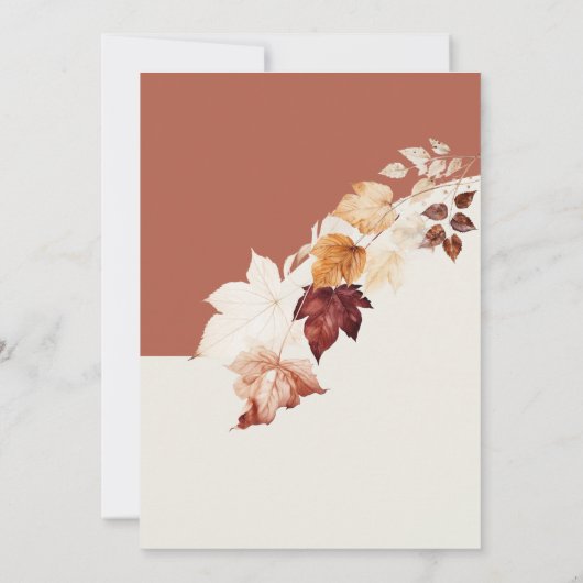 シナモン&クリーム秋幾何学ブライダルシャワー 招待状 (裏面)