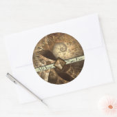 シナモン&ジンジャーフラクタル蔵書票 ラウンドシール (封筒)