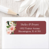 シナモン ローズ ブラッシュ ピンク ウォーターカラー フローラル ラベル (インサイチュ)