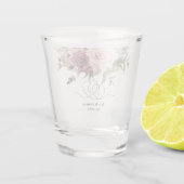 シナモン ローズ ブラッシュ フラワーのウェディング ファヴォリ ショットグラス (裏面)