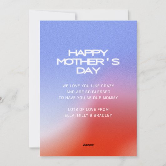 シナ最高のル・モーミー・エバー・マザーの日の写真 シーズンカード (裏面)