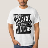 シナ生まれブラック/ホワイトヒップホップ Tシャツ (正面)