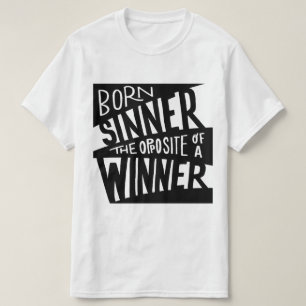 シナ生まれーヒップホップ引用文ブラック/ホワイト Tシャツ