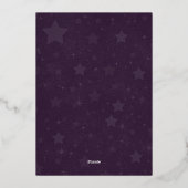 シナ結婚スファンシー金ゴールド深い紫 箔招待状 (裏面)