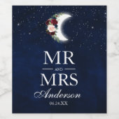 シナ結婚ルのフローラの月のミスターとミセス ワインラベル (シングルラベル)