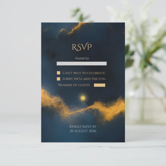 シナ結婚ルの夜 – Midnight Blue Starry 出欠カード (スタンド正面)