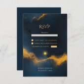 シナ結婚ルの夜 – Midnight Blue Starry 出欠カード (正面/裏面)