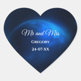 シナ結婚ルの満月と星の夜中 ハートシール