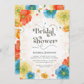 シナ鮮やかルフローラガーデンボホブライダルシャワー 招待状 (正面/裏面)