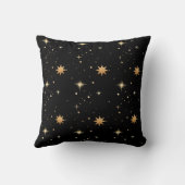 『シナ·ブラック·アンド·金ゴールド·ムーン·サンスターズ』 クッション (裏面)