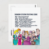 シニアおもしろいカードの誕生日 ポストカード (正面/裏面)