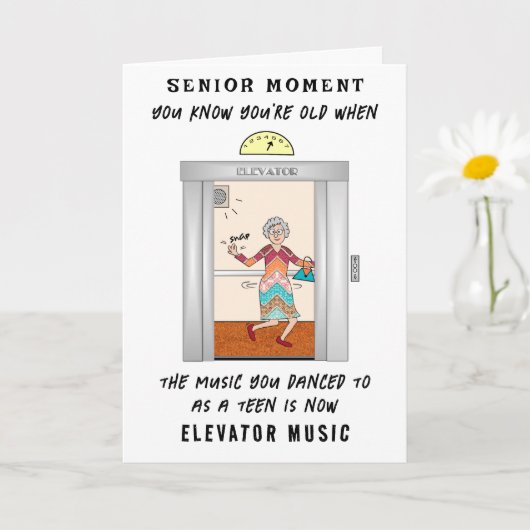 シニアおもしろいフラッシュバック年齢誕生日カードの追加 カード (小さな植物)